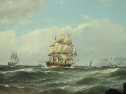 Carl Bille Shipping off the Norwegian Coast Spain oil painting artist